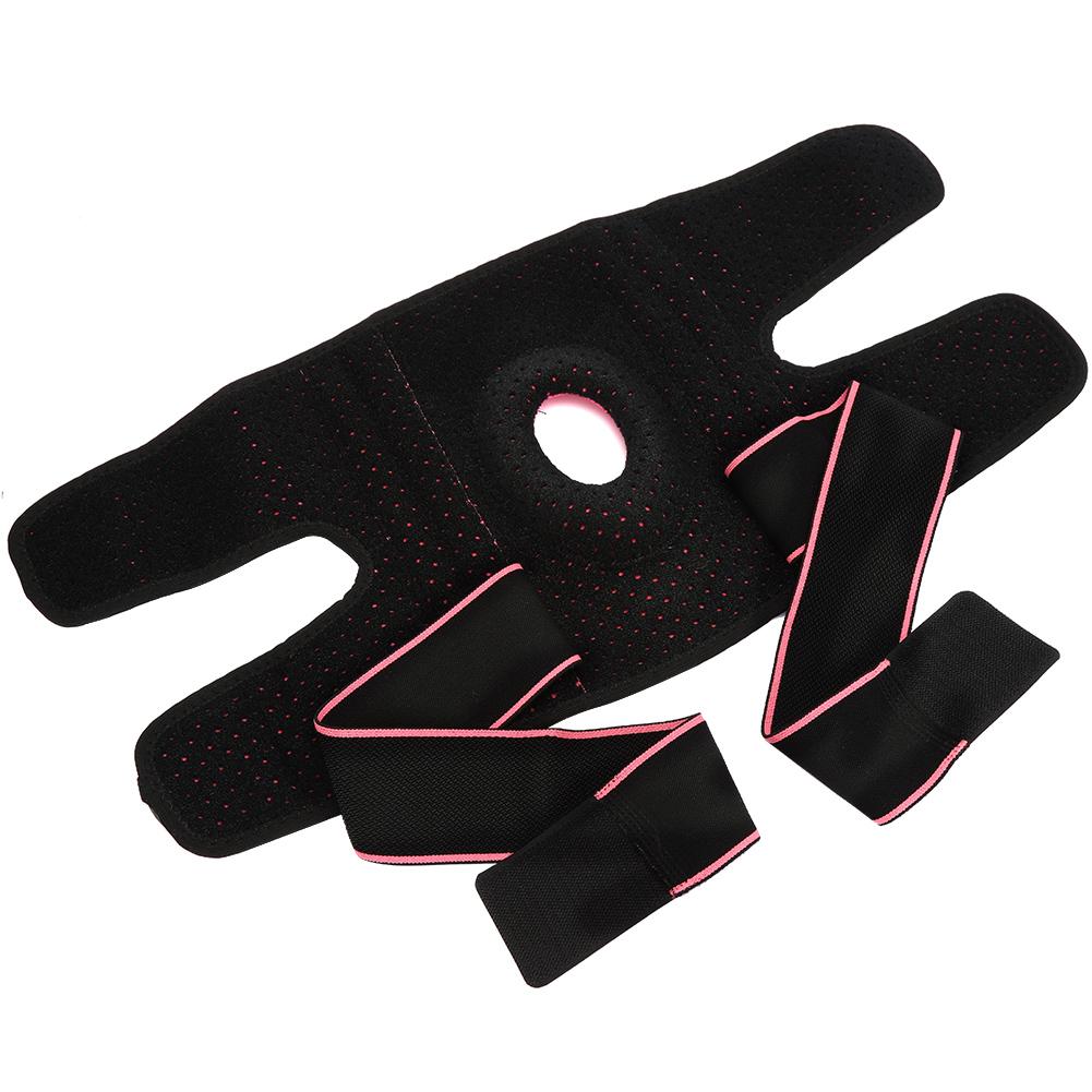 1pc Knee Brace with Side Stabilizers Breathable Sports Knee Support Protector(Black Pink )