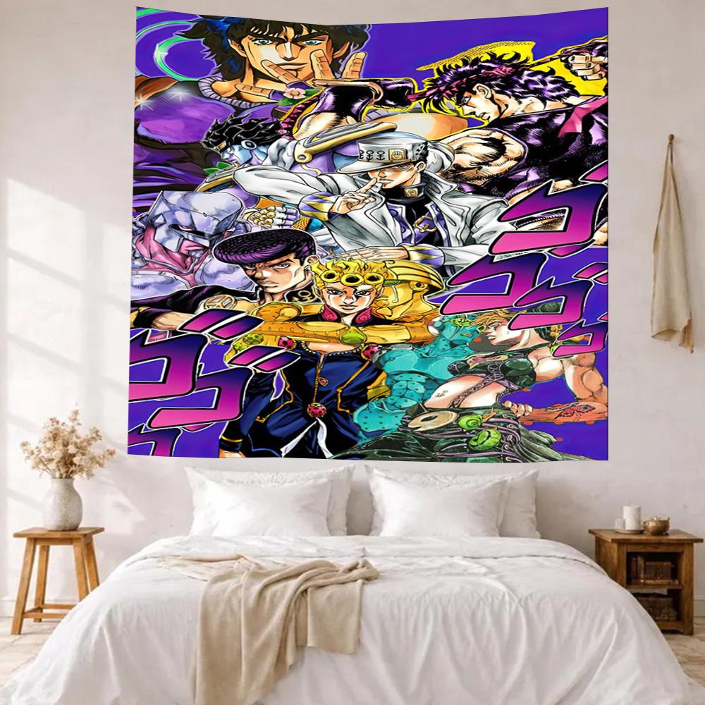 Jojo S Bizarre Adventure Wall Decor Tapestry Art For Pet Memorial Birthdaywedding Party Backdrop Family Gift