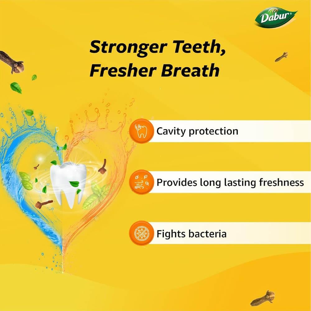 Herbal Clove and Mint Gel Toothpaste + FREE toothbrush 150 gm Dabur Herb'l Advanced toothpaste