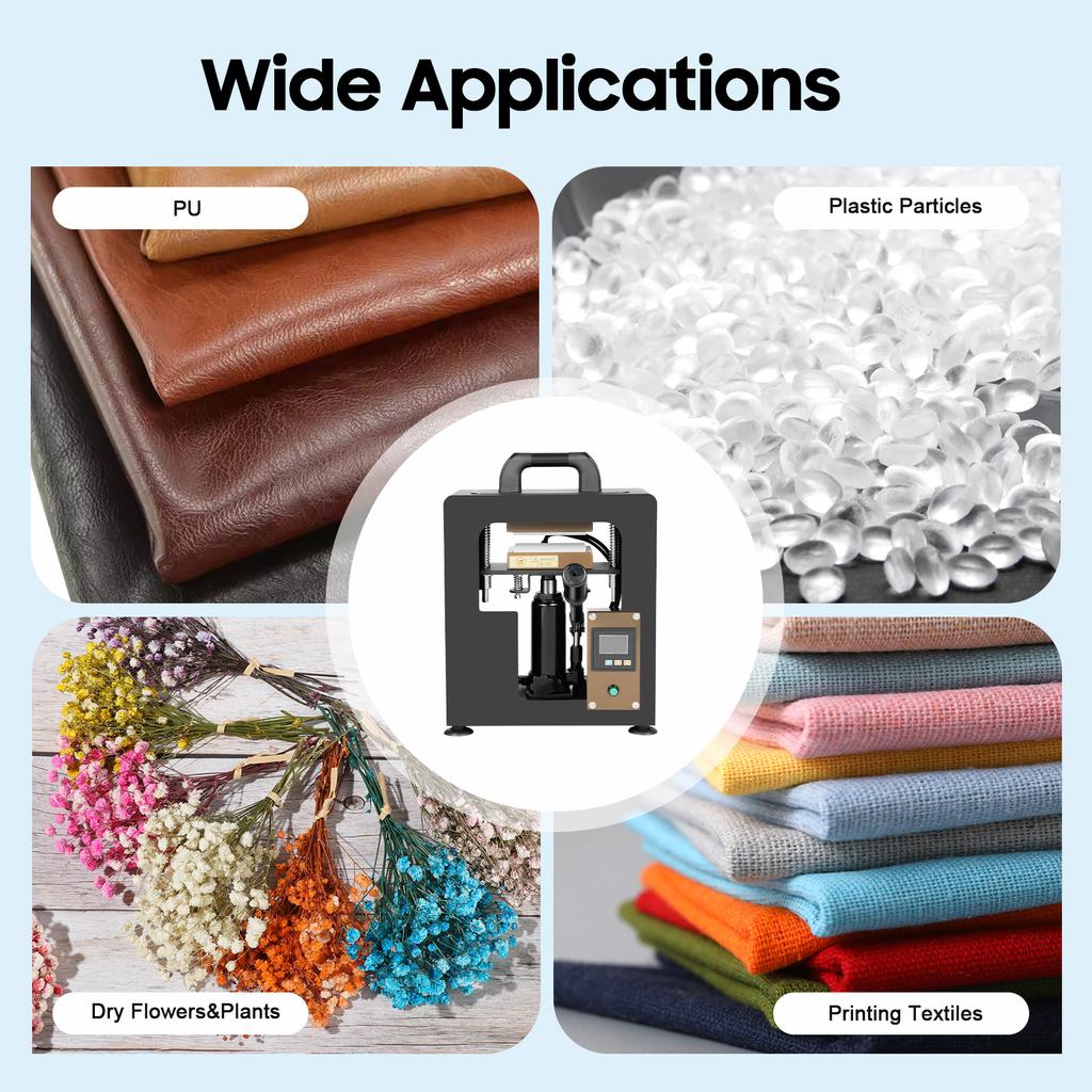 Профессиональный 10T Термопресс 900 Вт 0-999 с 0-400℉ для экстракции масла Розин ПУ Текстиль DIY Домашнее Магазинное Использование