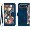 For iPhone 17 Air Case PU Leather Floral Phone Cover with Card Slots