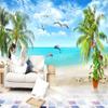 Обои 3D Кокосовая пальма Пляж Морской пейзаж Фотообои Гостиная Телевизор Диван Спальня Фон Настенная роспись