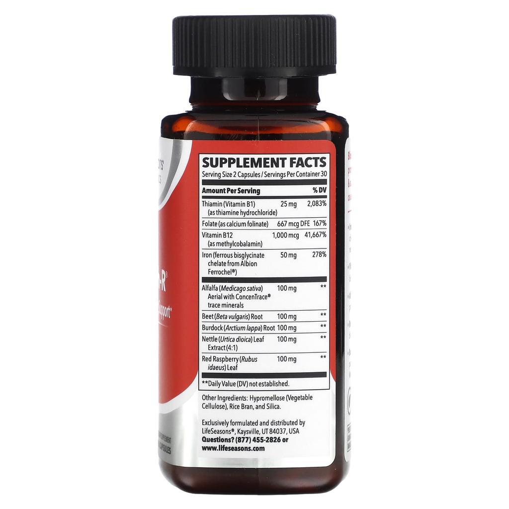 Кровь Питание-R, Поддержка Наращивания Крови, 60 Растительных Капсул