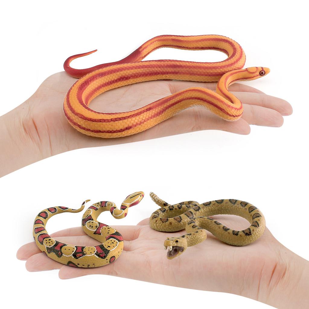 Simulated Reptile Snake Model Corn Snake Rattlesnake Red-Tailed Snake Tricky Desktop Static Ornament Toy