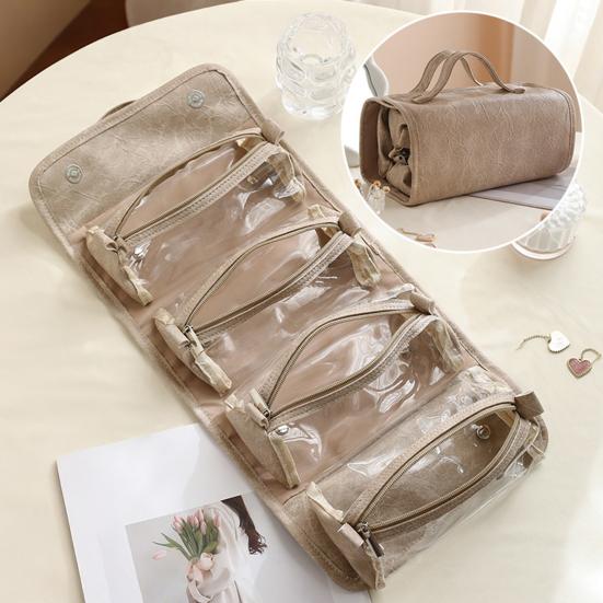 Складная косметичка женская 4-в-1 дорожная сумка для макияжа водонепроницаемый органайзер для косметики с 4 съемными отделениями для отпуска командировки