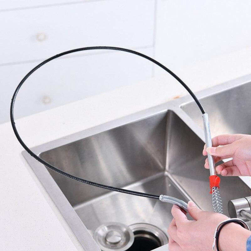 60cm Sewer Dredger Spring Pipe Dredging Tools Drain Cleaner Household Hair Cleaner Drain Snake Sticks Clog Remover Kitchen Sink