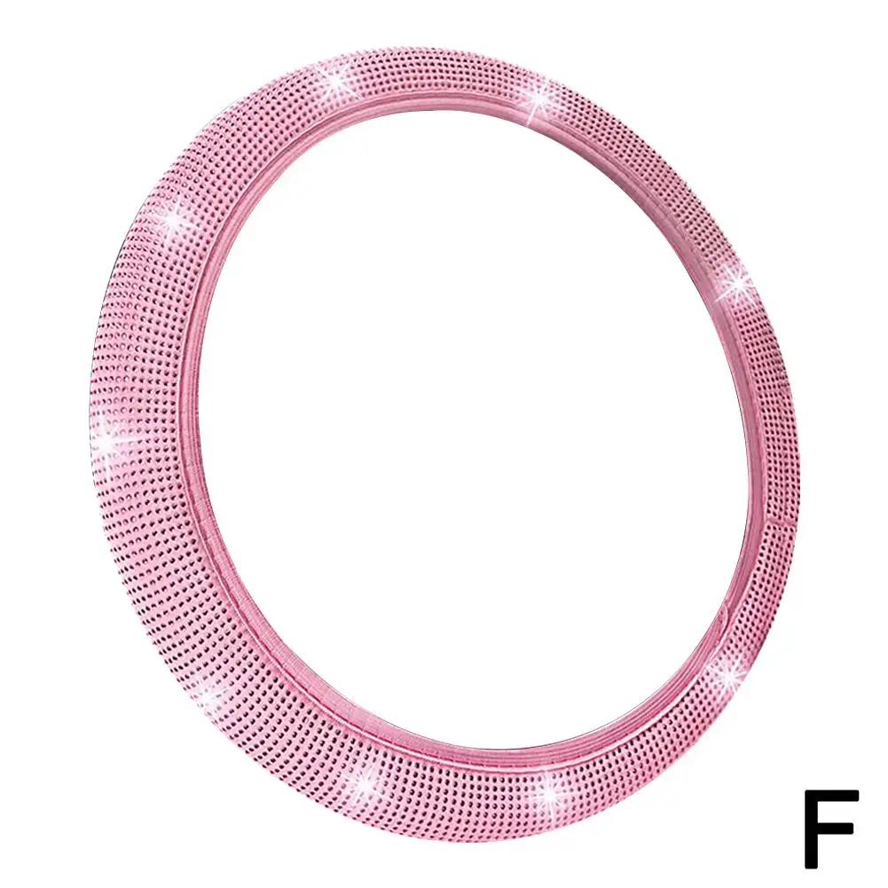 Универсальный 38 см Чехол на руль автомобиля из ПУ кожи с кристаллами Внутренние блестящие аксессуары Защитник Алмаз R2O3