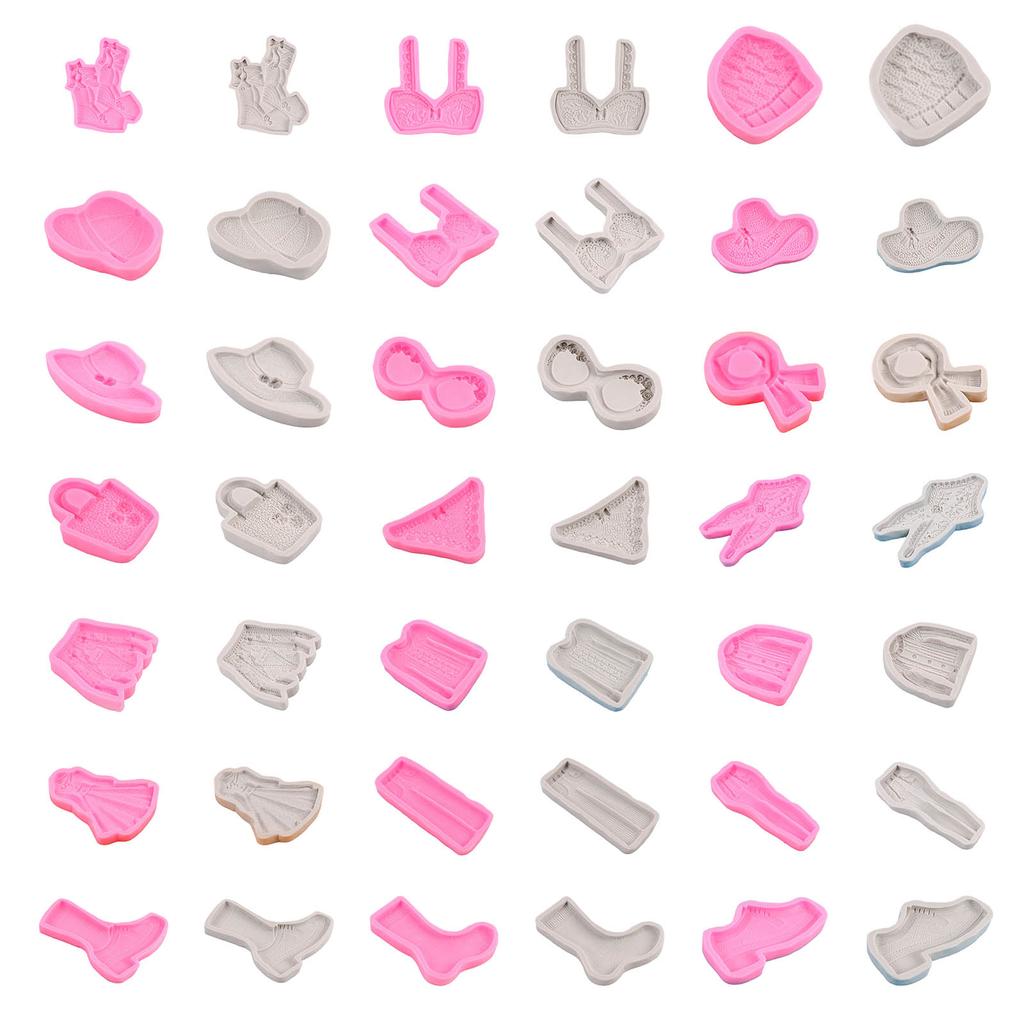 Clothes and Hats Shape Chocolate Fondant Cake Candy Cookie Silicone Moulds DIY Baking Decorating Tools for Dessert Cake