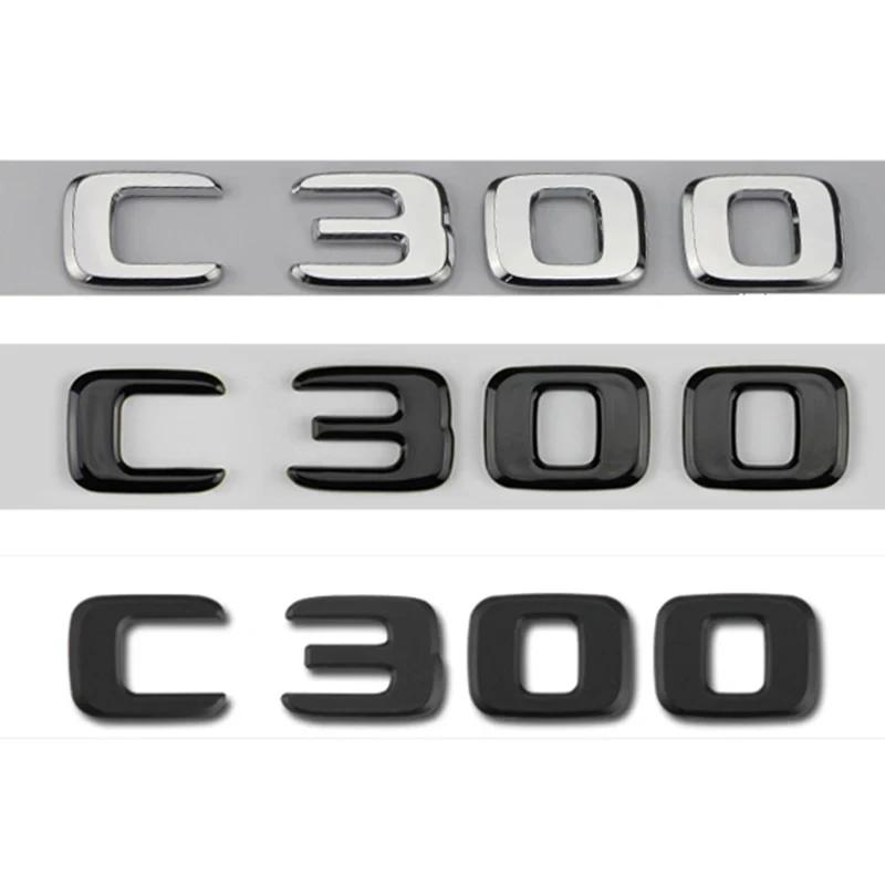 3D ABS Black Car Trunk Letters For Mercedes Benz C300 Logo C300 W205 W204 W203 W206 2022 4MATIC Emblem Stickers Accessories