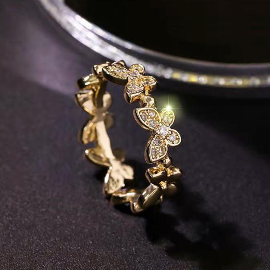 Кольцо на палец с бабочками, открывающееся ювелирное изделие, регулируемое кольцо в корейском стиле для помолвки