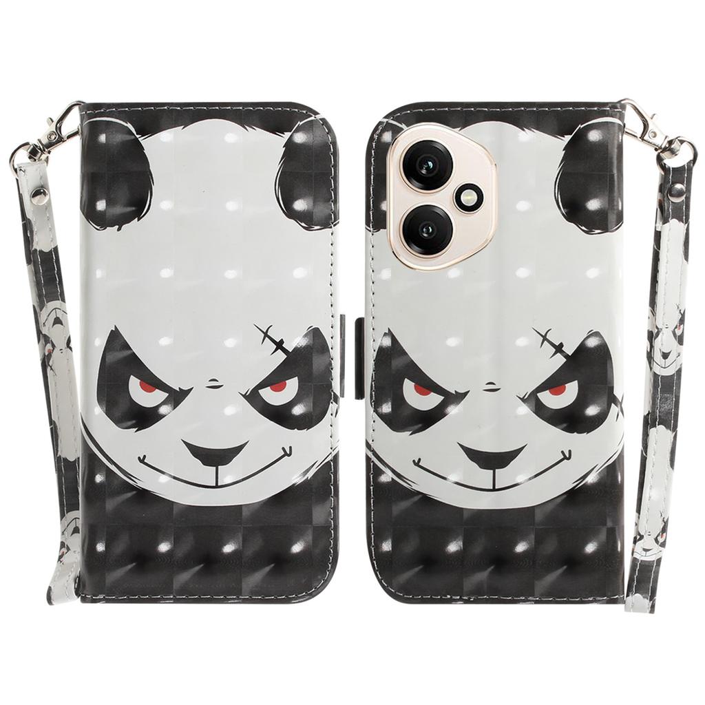 For Honor 400 5G (Global) Case Pattern Printing Leather Wallet Phone Cover with Wrist Strap