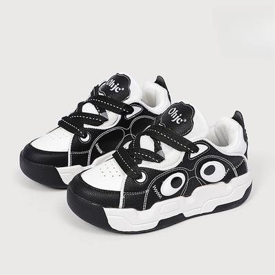 Осенние новые женские туфли с рисунком панды с большими глазами, студенческие кроссовки Ins Style Niche Wear на платформе, повседневные кроссовки