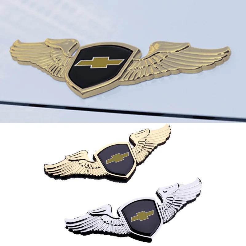 AABHE1 For Chevrolet Logo Badge Aveo Cruze Malibu Trax Lacetti Niva Captiva Camaro Metal Auto Hood Emblem Sticker Car Front Accessories
