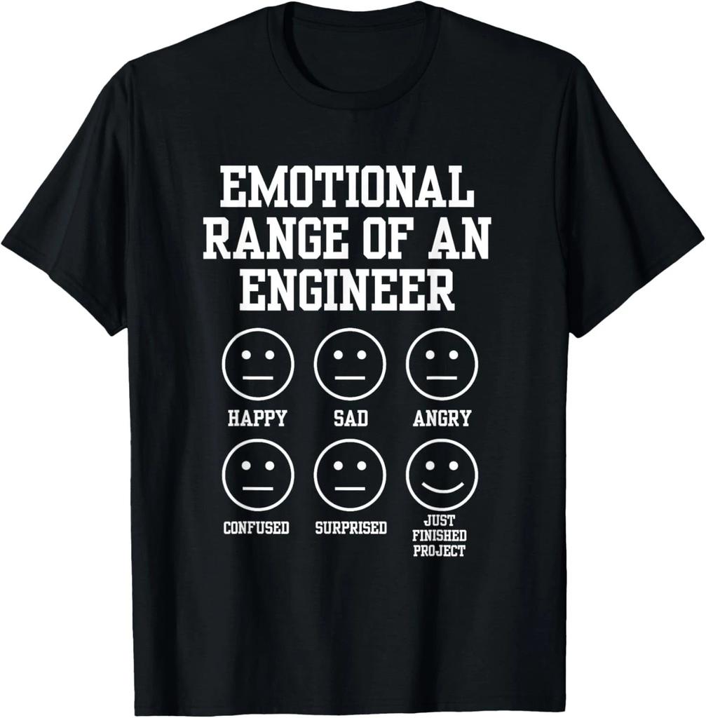 Emotional Range Of An Engineer Funny Engineering Faces Fan T- Shirt