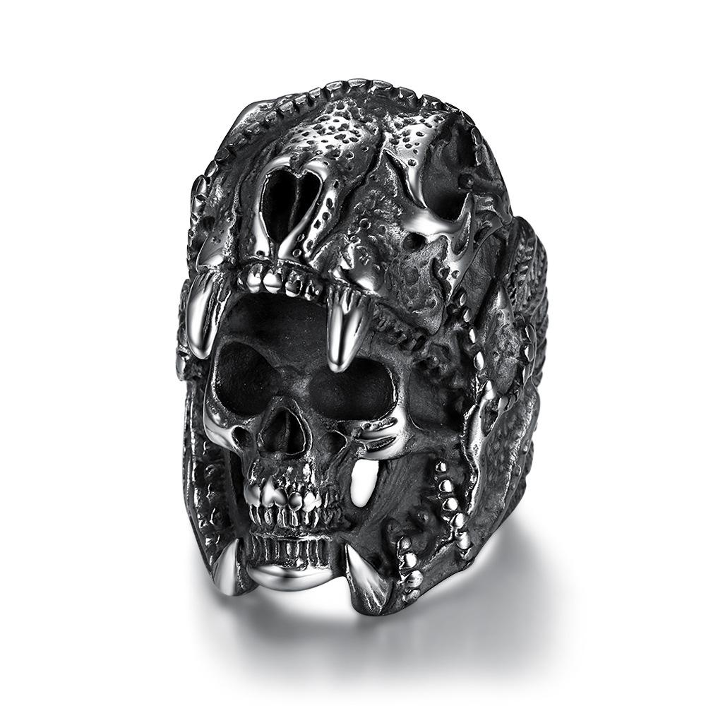 S925 Silver Ring Trendy Men's Northern Ghost Army Skull Men's Ring Series Skull Ring