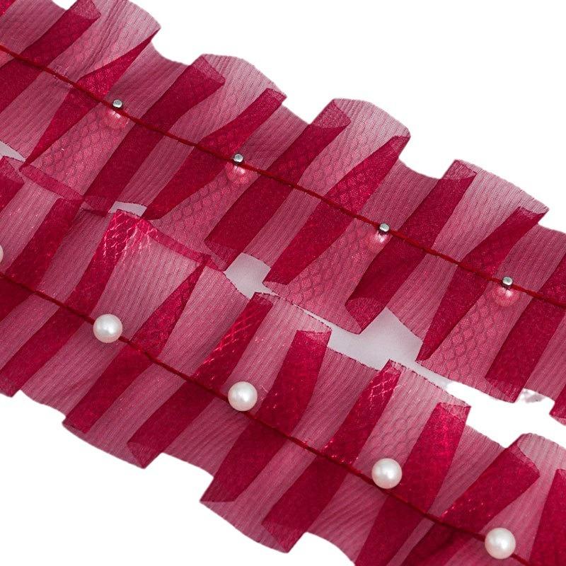 Элегантная органза оборка решетка волна лента кружево аксессуары бисерный букет цветов упаковка юбка подол кайма одежда ювелирные изделия ремесла изготовление лент