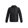 Solid Color Stand Collar Zip-Up Thick Jacket Men Jackets Black 1378494-001