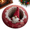Christmas Rugs  3D Illusion Santa Gnome Red Green White Carpet Non-slip Mat Rug for Christmas Tree Living Room Home Decoration