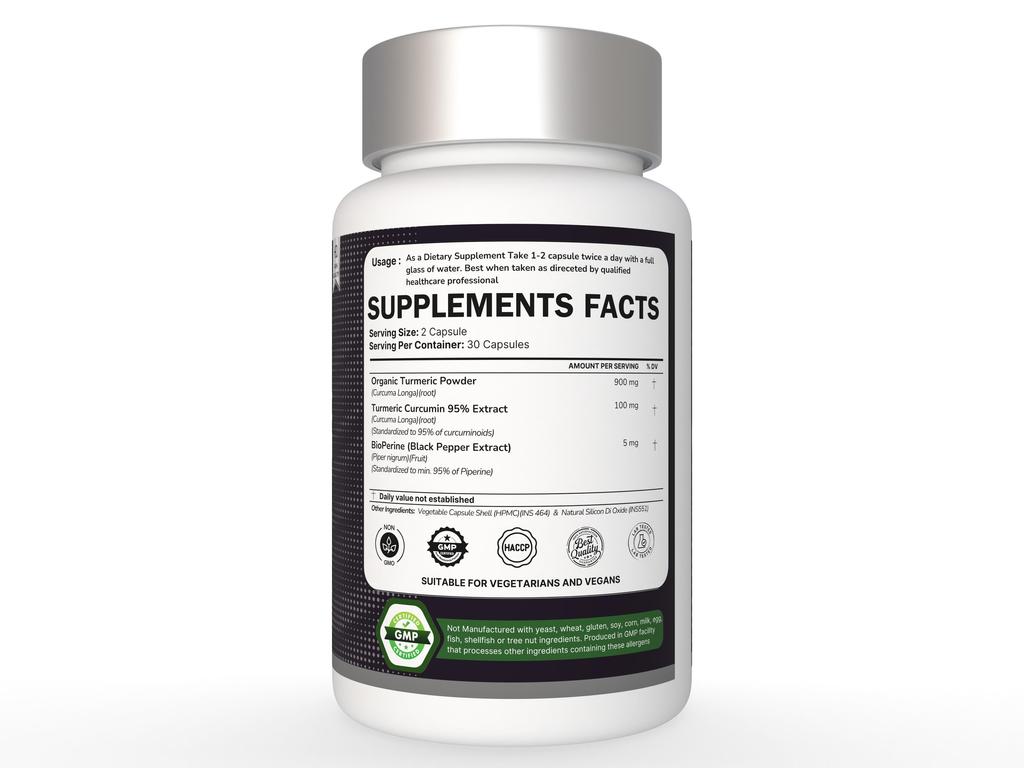 Куркума Куркумин с капсулами BioPerine | 1000 мг | Пищевая добавка