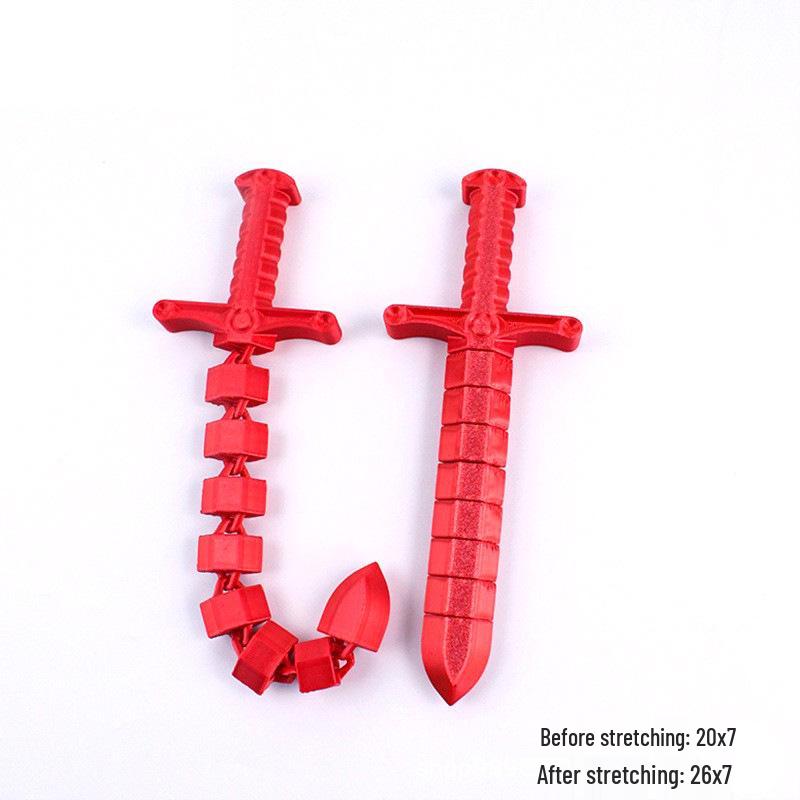 3D Printed Retractable Toy Sword: Creative Flexible Whip & Movable Joint for Kids