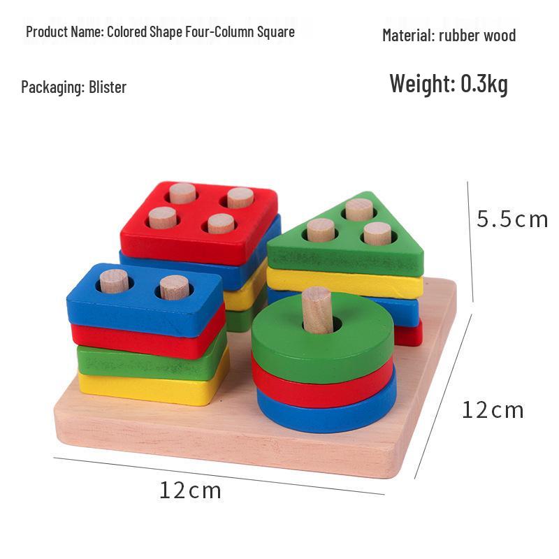 Монтессори Геометрические Сортировочные и Формосопоставляющие Блоки для Возраста 3-6 лет