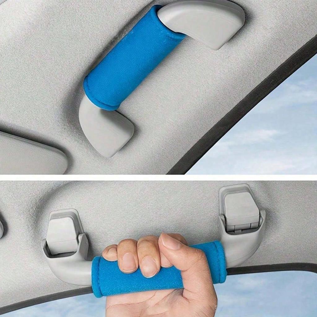 4pcs Soft Car Door Handle Covers, Universal Car Roof Grab Handle Covers, Protect Your Vehicle Interior, Easy Installation