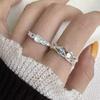 Trendy High-end Moonstone And Zircon Ring With Stylish Wave Pattern Ideal For Modern Ladies