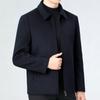 Мужское двухстороннее кашемировое пальто, толстая шерстяная куртка с лацканами для мужчин среднего и пожилого возраста, мужское короткое шерстяное пальто