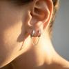 Европейские и американские серьги-кольца из стерлингового серебра S925 с рядом цирконов и бриллиантами, с подвесками