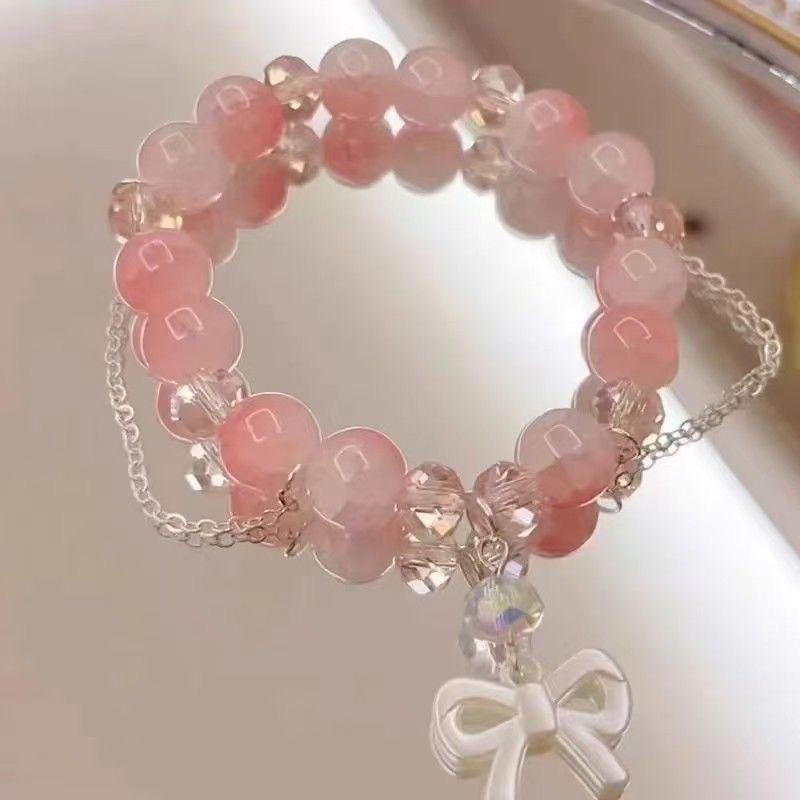 Новый модный браслет из красного хрусталя с кленовым листом для женщин, модный браслет с подвеской в виде бабочки и пера, подарок дружбы с цирконом