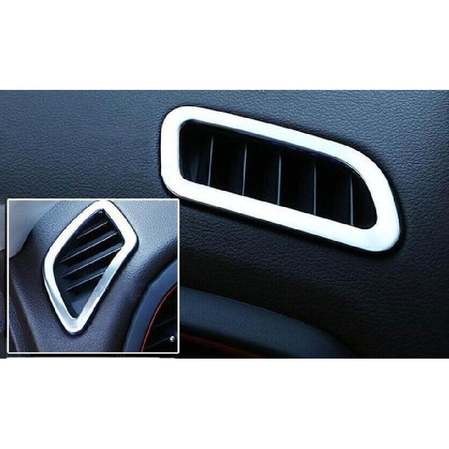For Jeep Renegade 2015-2023 Silver Steel Dash L&R AC Air Outlet Vent Trim 2pcs