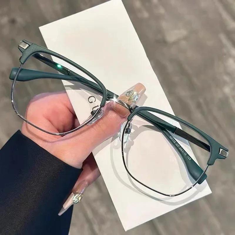 Трендовые мужские очки с полуободковой оправой для миопии, ретро, ультралегкие, для близоркости, очки для защиты глаз от синего света