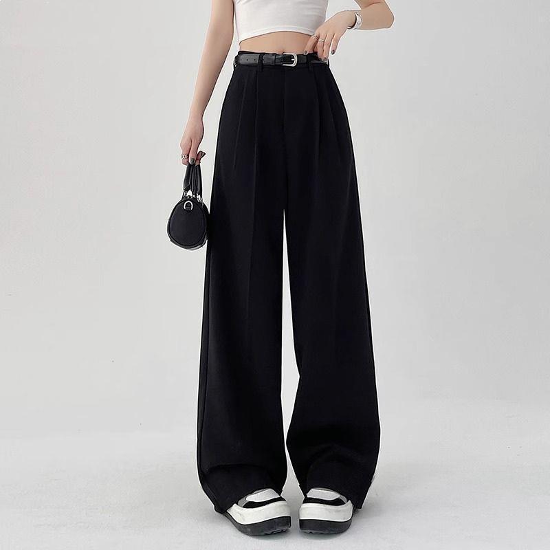 Women's Spring 2026 High-Waist Wide-Leg Floor-Length Suit Pants