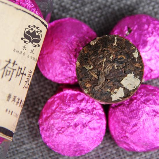 100 г натуральный освежающий консервированный чай пуэр ручной работы, маленькая серия чая Туо, чай пуэр с листьями лотоса