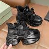 Блестящие кроссовки на платформе в стиле "папины кроссовки" для женщин, осенне-зимние, с толстой подошвой, для увеличения роста, массивные кроссовки, милый и крутой стиль, на шнуровке, теннисные туфли