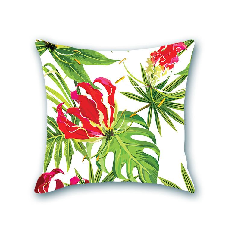 New Plant Print Decorative Imitation Super Soft Pillow Case Nordic Floral Sofa Office Bedside Cushion Cover