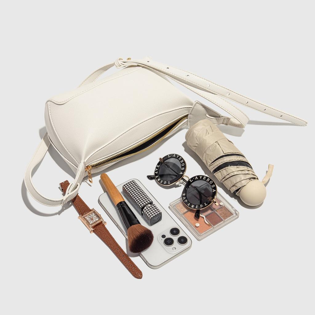 Simple Pu Leather Dumpling Bag Crossbody Small Square Bag Fashionable and Versatile Commuter Women's Bag Kite Lunch Box Bag Women