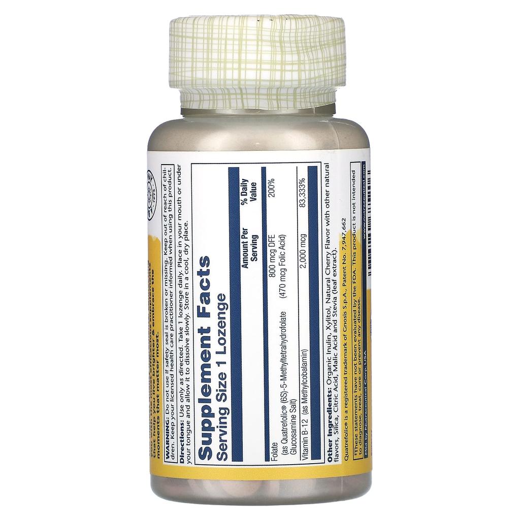 Methyl B-12 Methyl Folate, Natural Cherry Flavor, 60 Lozenges