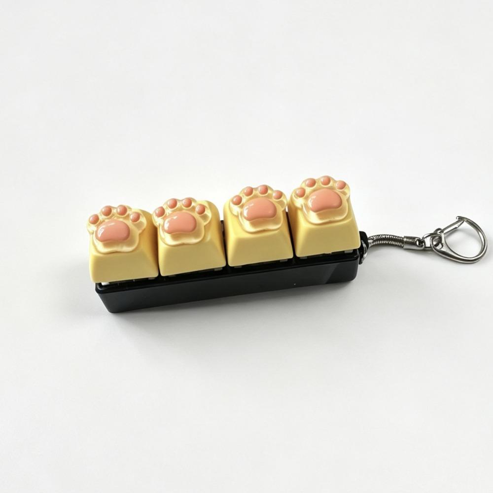 Colorful Design Cat Claws Keychain Silicone Soft Keycap Keychain Squishy Cat Paw Keychain Keyring