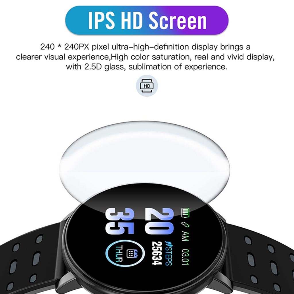 Умные часы 119 Plus для Android 4.4 и выше/iOS 8.0 и выше Спортивные часы