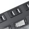 Sanwa Supply Power-Saving Strip (2P, 4 Outlets, 2m, Black) TAP-B107UC-2BK
