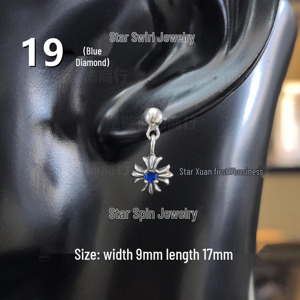 Новые висячие серьги G-Dragon с цветными бриллиантами для мужчин и женщин, белая медь, тайское серебро, серебряная игла s925