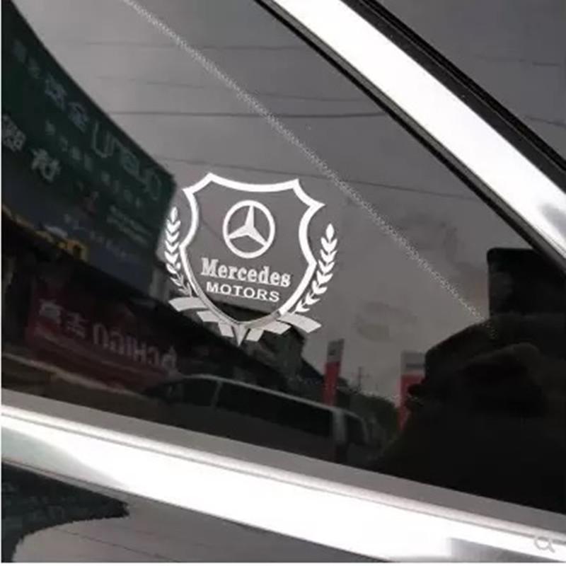 XUV2 Car Wheat Badge Sticker Auto Body Side Window Trunk Decorative Stickers For Mercedes Benz W212 W203 GLK W204 Interior Mouldings