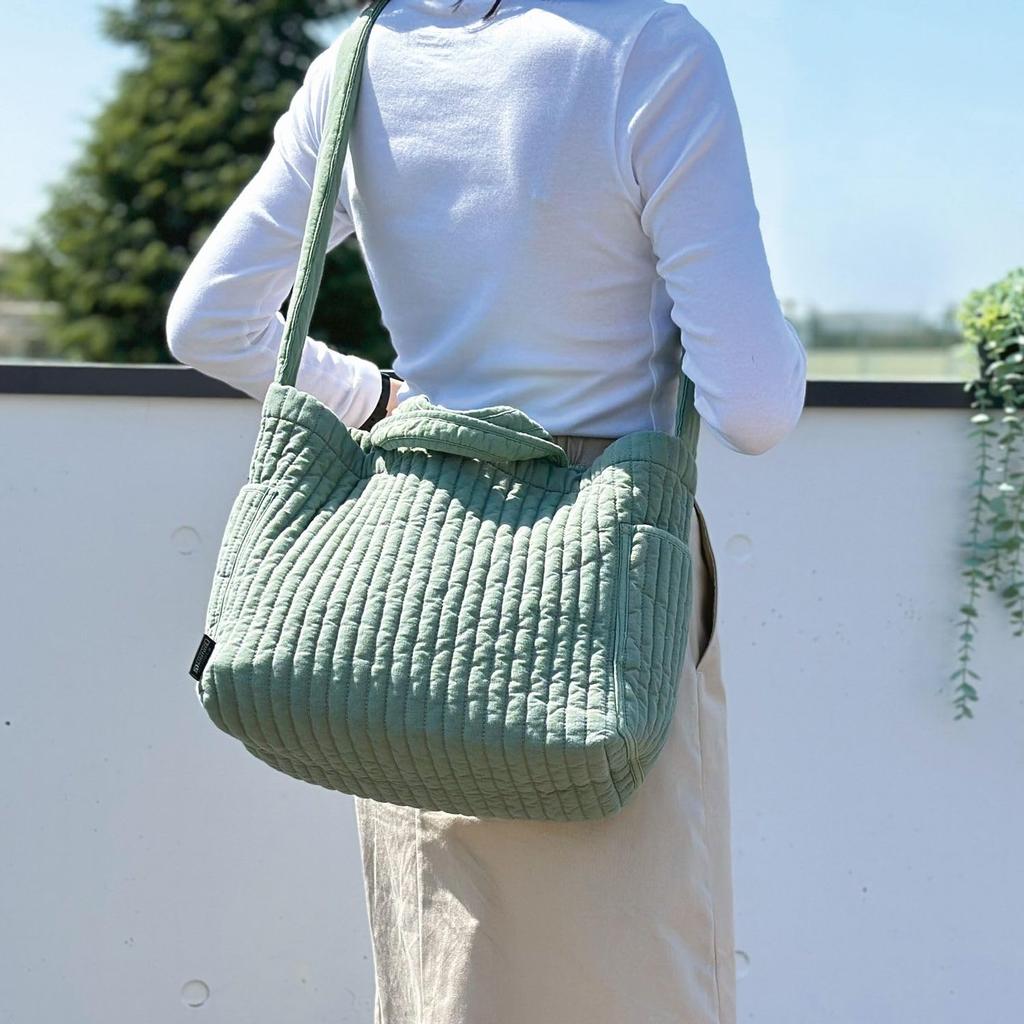 1228 Стеганая сумка через плечо SC Medium Ible [Rootote] (Песочно-бежевый)