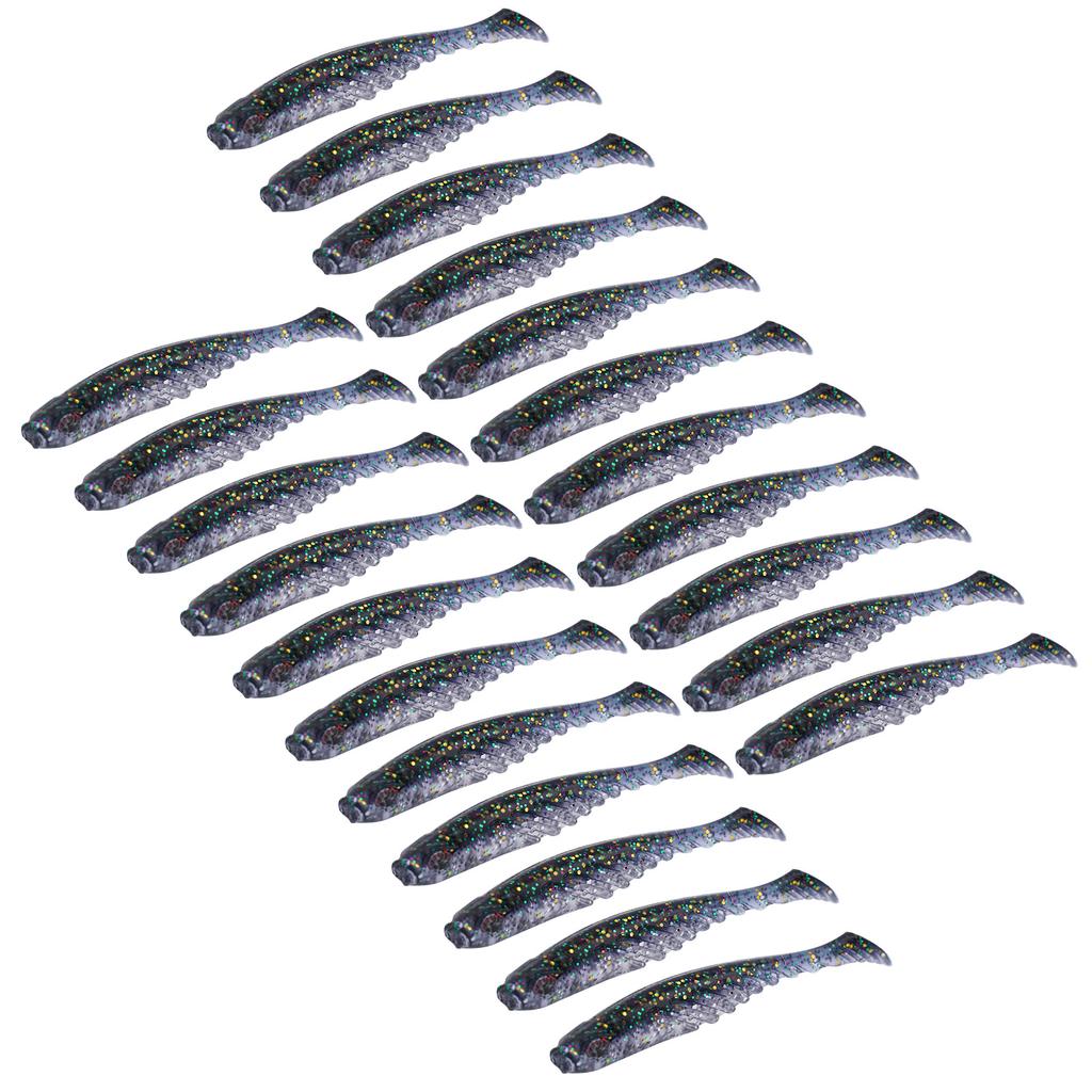 20Pcs Artificial Simulation Silicone Fishing Lure Soft Bait T Tail Soft Worm Accessory