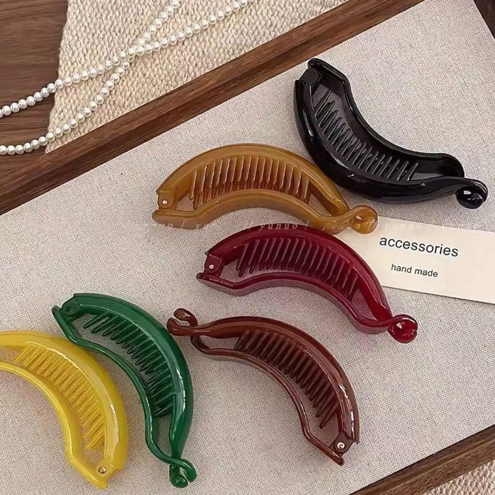 Hairpin Plastic Banana Clip Ponytail Holder Korean Hair Clip Fashion Vertical Clip Women