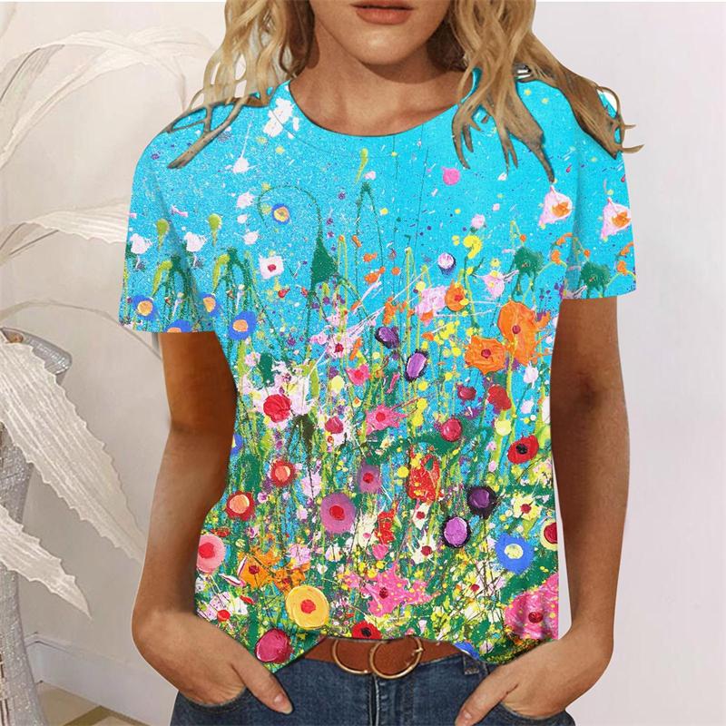 Sunflower Women's T-shirt O-neck Short Sleeve Printing Female Clothes Fashion Street T Shirt Girls Summer Casual Top Tees