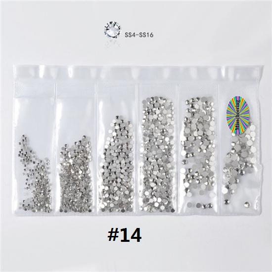 1 сумка, смешанные размеры, Стразы для ногтей, кристаллы, стекло, алмаз, драгоценный камень, украшения для дизайна ногтей, маникюрные инструменты, 20 цветов на выбор