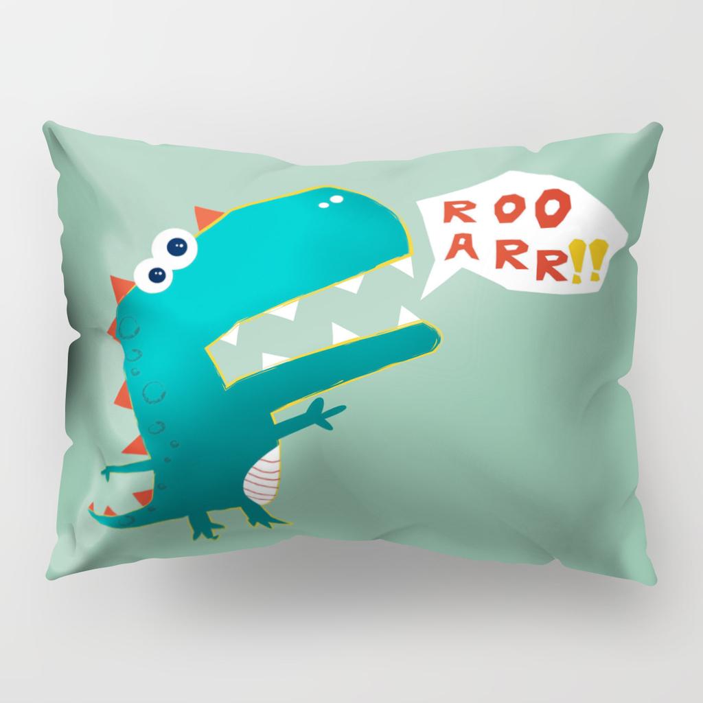 Cartoon Dinosaur Pillowcase Cute Children's Room Cushion Cover Car Sofa Cushion Cover Children's Birthday Gift