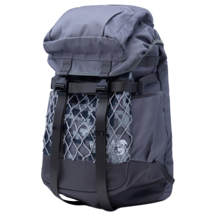 A Bathing Ape Outdoor Polyester Backpack Unisex Backpacks Charcoal-Gray 0ZXBGM901891P